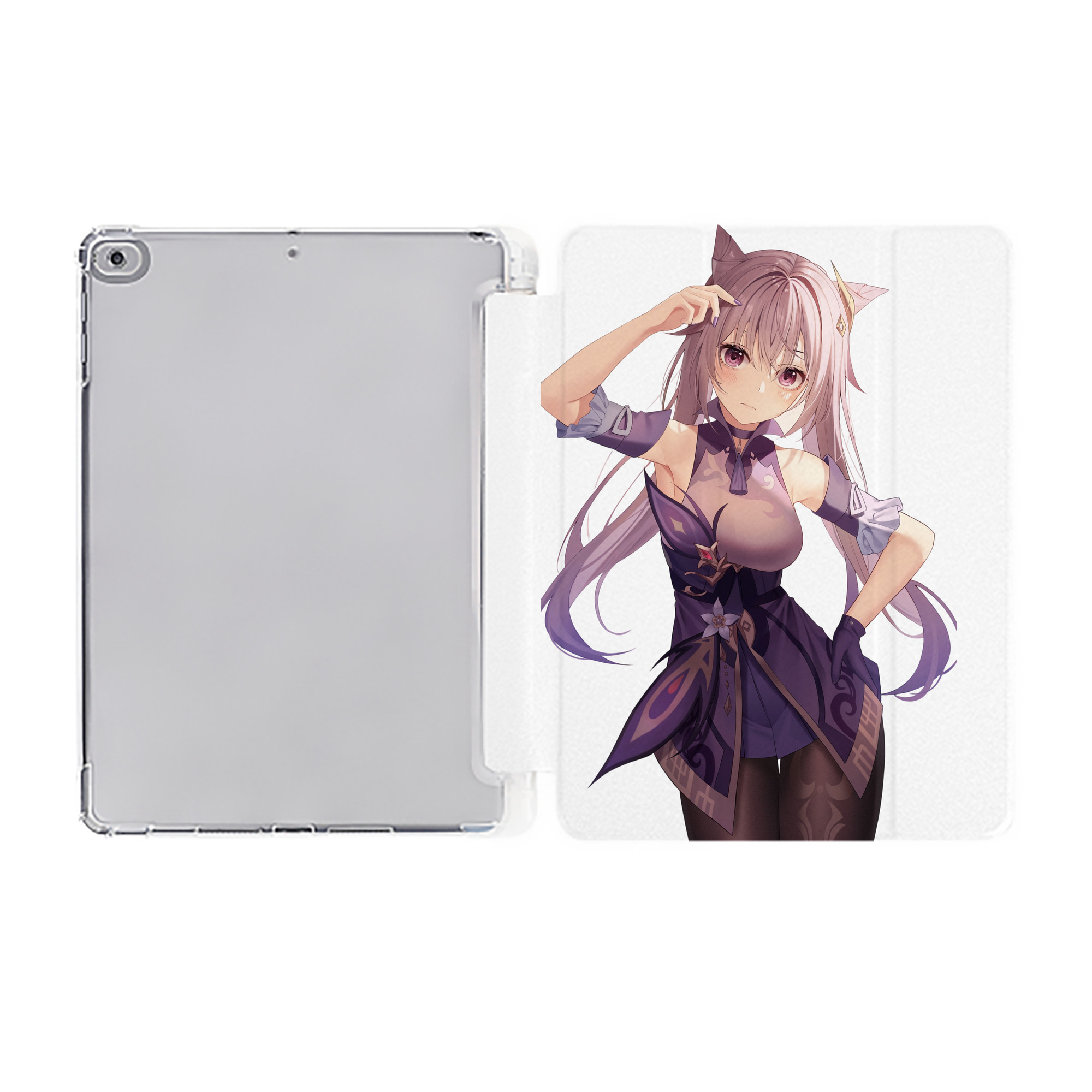 げんし神 刻晴 こくせい genshin Kokusei IPad ケース ペン収納付き 三つ折りスタンド PUレザー×シリコン 対応機種9.5/10.5/10.9インチ